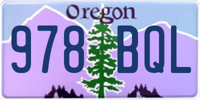 OR license plate 978BQL