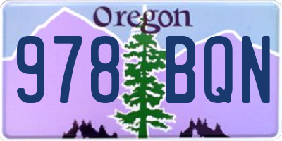 OR license plate 978BQN