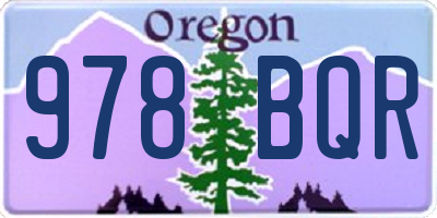 OR license plate 978BQR