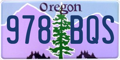OR license plate 978BQS