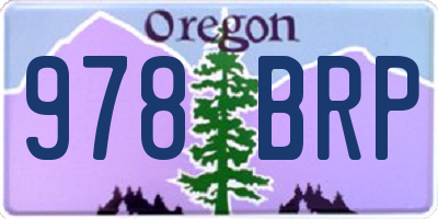 OR license plate 978BRP
