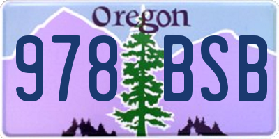 OR license plate 978BSB