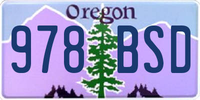 OR license plate 978BSD