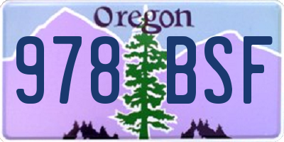 OR license plate 978BSF