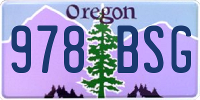 OR license plate 978BSG