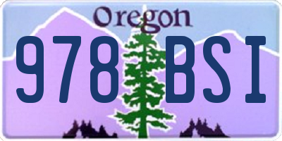 OR license plate 978BSI