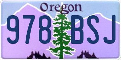 OR license plate 978BSJ