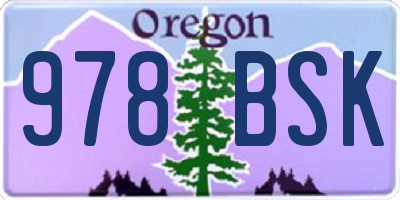 OR license plate 978BSK