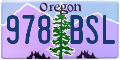 OR license plate 978BSL