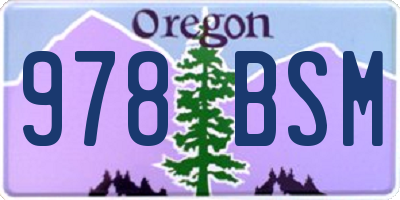 OR license plate 978BSM