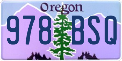 OR license plate 978BSQ