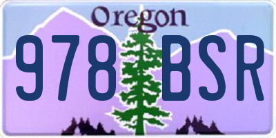 OR license plate 978BSR