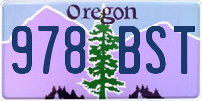 OR license plate 978BST