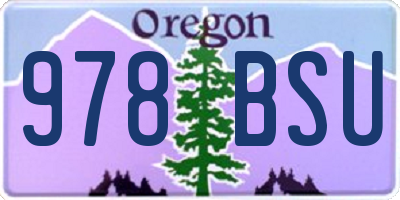 OR license plate 978BSU