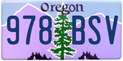 OR license plate 978BSV