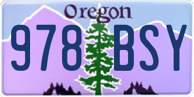 OR license plate 978BSY