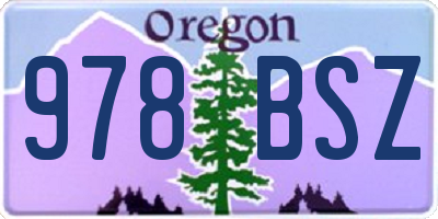 OR license plate 978BSZ