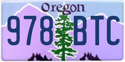 OR license plate 978BTC
