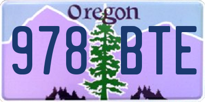 OR license plate 978BTE