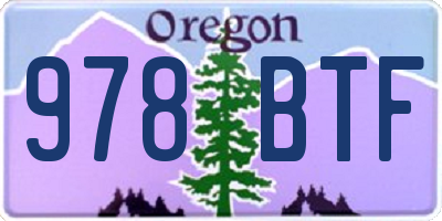 OR license plate 978BTF