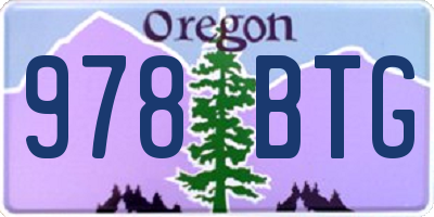 OR license plate 978BTG