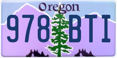 OR license plate 978BTI