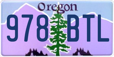 OR license plate 978BTL