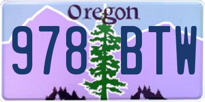 OR license plate 978BTW