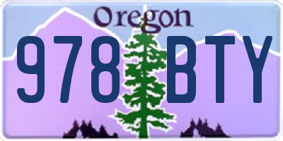 OR license plate 978BTY