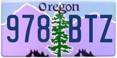 OR license plate 978BTZ