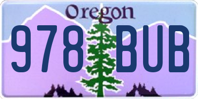 OR license plate 978BUB