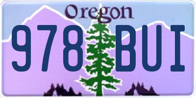 OR license plate 978BUI