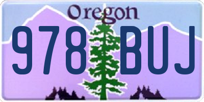 OR license plate 978BUJ