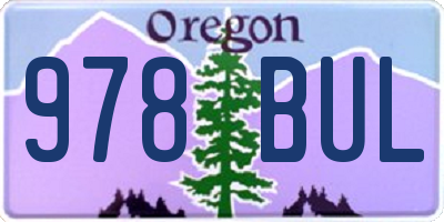 OR license plate 978BUL
