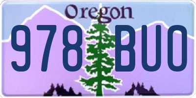 OR license plate 978BUO