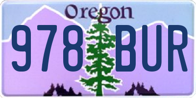 OR license plate 978BUR