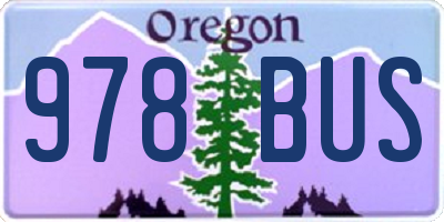 OR license plate 978BUS