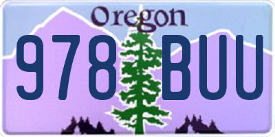 OR license plate 978BUU