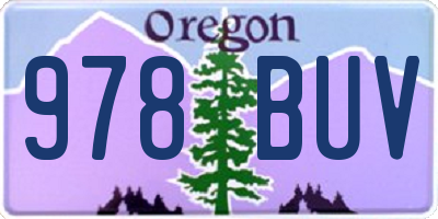 OR license plate 978BUV
