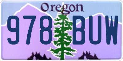 OR license plate 978BUW