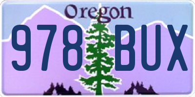OR license plate 978BUX