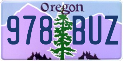 OR license plate 978BUZ
