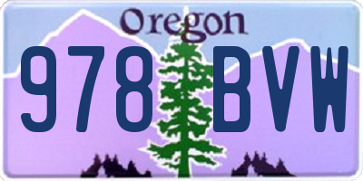 OR license plate 978BVW