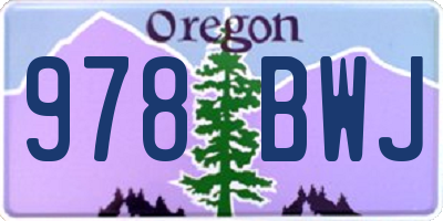 OR license plate 978BWJ