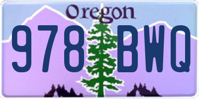 OR license plate 978BWQ
