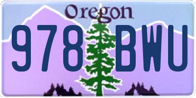 OR license plate 978BWU