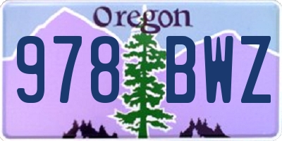 OR license plate 978BWZ