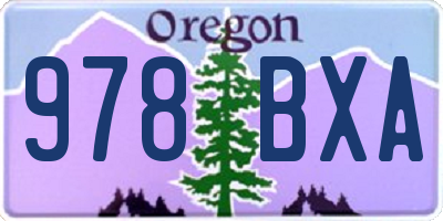 OR license plate 978BXA