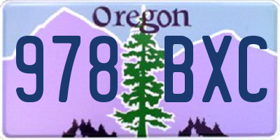 OR license plate 978BXC