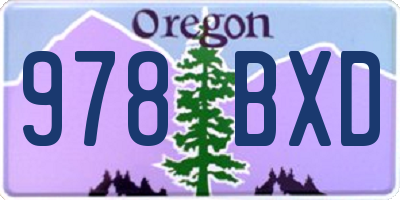 OR license plate 978BXD